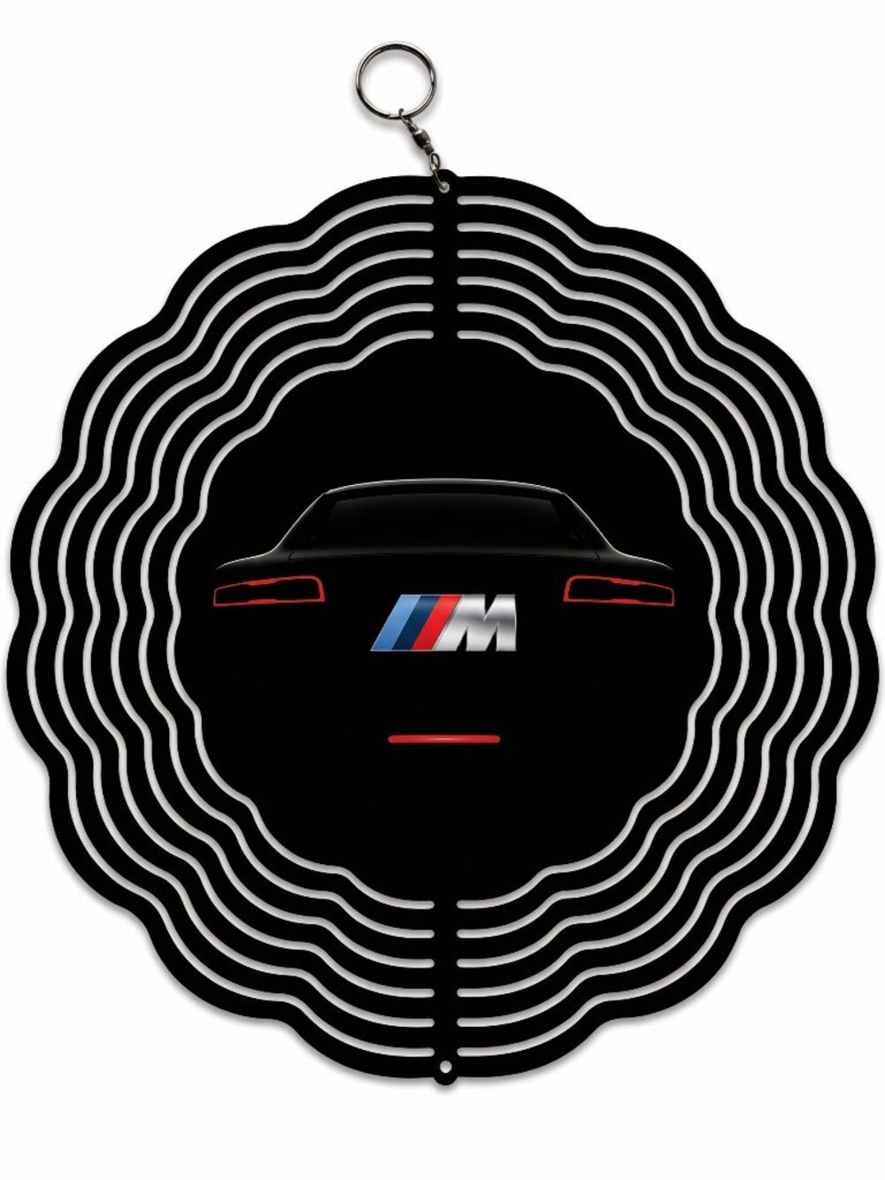 10" BMW M Silhouette Kinetic Wind Spinner - Black Metal Hanging Yard Decor